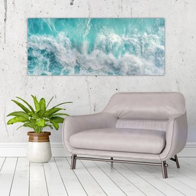 Obraz - Pohľad na vlny oceánu (120x50 cm)