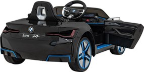 Ramiz BMW i4 batériové auto pre deti čierne + pomalý štart + EVA + ekokoža + LED audio + diaľkové ovládanie