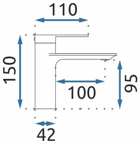 Rea Storm, umývadlová batéria h-150, zlatá matná, REA-B7960