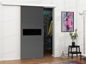 Posuvné dvere Mereno IV 100, Farba:: Biela / Grafit + čierny lacobel