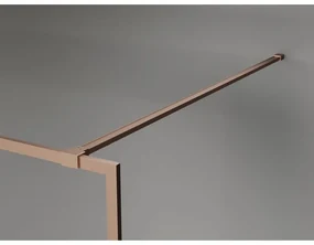 Mexen Kioto-F, sprchová zástena s rámom 90 x 202 cm, 8 mm šedé sklo, profil medená matná, 800-090-104-65-40
