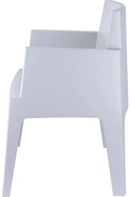 BOX záhradné kreslo s podrúčkami silver grey