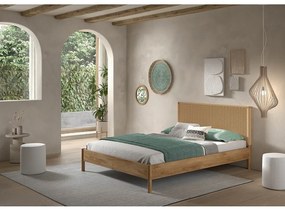 Dvojlôžková posteľ z dubového dreva bez roštu 160x200 cm v prírodnej farbe Olive Rope – Vipack