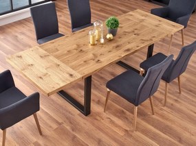 Jídelní rozkládací stůl Press 160/250 cm dub artisan/černý