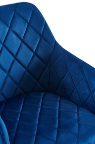 Jedálenská stolička Monett - zamat, G - Tmavo modrá