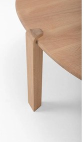 Okrúhly konferenčný stolík z dubového dreva v prírodnej farbe ø 100 cm Kulin – Gazzda