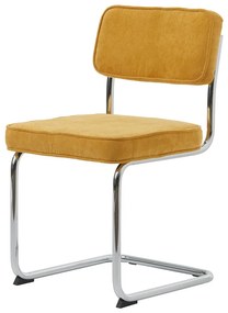 Žltá menčestrová jedálenská stolička Rupert – Unique Furniture