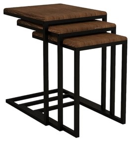 Odkladací stolík Ege Walnut, 3 ks
