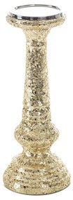 SKLENENÝ SVIETNIK MELIA (FI) 12X31 CM ZLATÝ