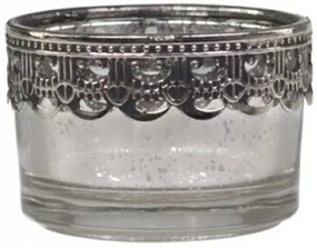 Malý sklenený svietnik na čajovú sviečku Silve - Ø 5*3,5 cm