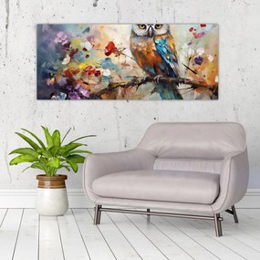 Obraz - Maľovaná sova (120x50 cm)