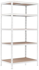 Balíček 5xSUPER EKO HIT - Policový regál Trestles RNDU-KUI 1800x900x600, nosnosť 875 kg, 5 políc Farba: biela