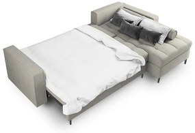 Svetlosivá rozkladacia rohová pohovka Milo Casa Santo, pravý roh