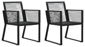 vidaXL Záhradné stoličky 2 ks, čierne, PVC ratan