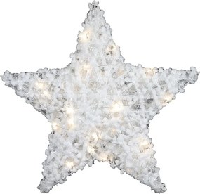 Vianočná dekorácia hviezda FROSTELLE s LED osvetlením 38 cm, biela