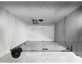 Mexen, Mexen Lunar L Otočné pravé sprchové dvere 135 cm, transparentné, pištoľový kov - 834L-135-000-95-00-P