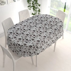 Biante Dekoračný oválny obrus Rongo RGP-504 Hnedé popínavé lístky na bielom 50x100 cm