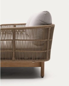 Krémovobiele/v prírodnej farbe dvojmiestne drevené záhradné ležadlo Catalina – Kave Home