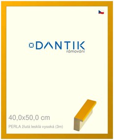 DANTIK rám na obraz 40x50 | PERLA žlutá lesklá vysoká (Plexi Čiré)