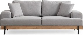 Třímístní pohovka Eti 220 cm šedá/dub přírodní