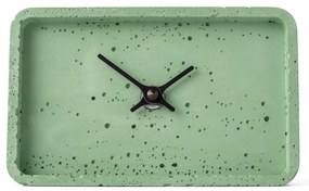 Stolové hodiny z betónu CLOCKIES, 16x10cm, obdĺžnikové, zelené