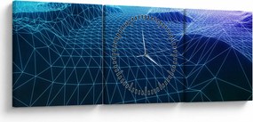 Obraz - Hory v počítačovom modeli (s hodinami) (90x30 cm)