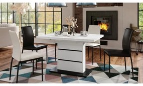 Rozkladací jedálenský stôl PAOLO biela/čierna