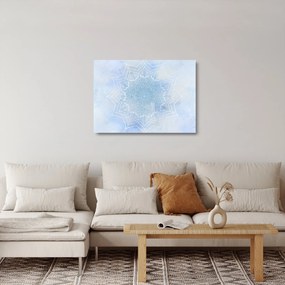 Sklenený obraz - Zimná mandala (70x50 cm)