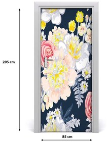 Samolepiace fototapety na dvere kytice kvetov 85x205 cm