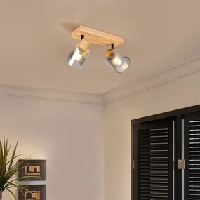 Brilagi - Bodové svietidlo HYGGE 2xE14/15W/230V kaučukovník/dymová