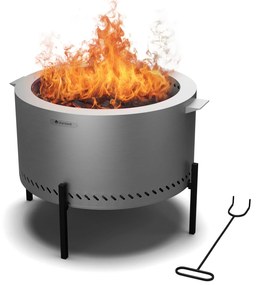Ignite Pure ohnisko, nízka dymivosť, grilovací rošt, nehrdzavejúca oceľ, prenosné, kryt proti dažďu, držadlá na prenášanie