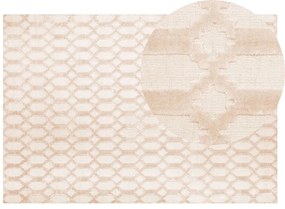 Viskózový koberec 140 x 200 cm béžový CIZRE Beliani