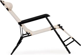 Ležadlo s opierkou hlavy, skladacia konštrukcia, béžové