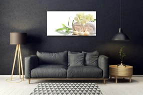 Skleneny obraz Kúpele uteráky sviece orchidea 100x50 cm