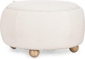 Krémovobiely taburet z textílie buklé Irisha – Bizzotto