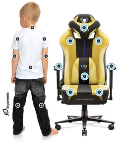 Detské látkové herné kreslo Diablo X-Player 2.0 Kids Size: dark sunflower / žltá Diablochairs