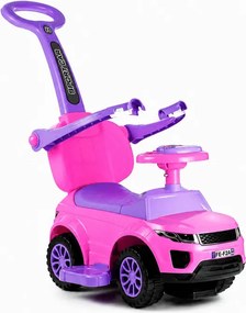 LEAN CARS Jazdítko s tlačnou rukoväťou 614W, ružové