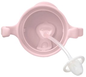 Hrnček so slamkou - ružový 240 ml