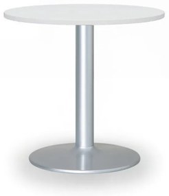 Konferenčný stolík ZEUS II, priemer 60 cm, sivá podnož, biela