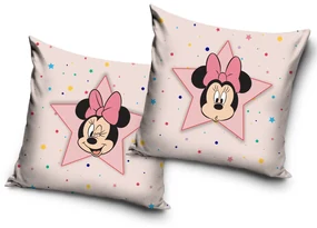 DETSKÁ DEKORAČNÁ OBLIEČKA NA VANKÚŠ MINNIE 40X40 CM VZOROVANÁ