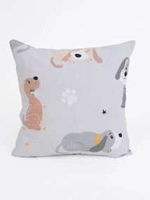 Bavlnená obliečka na vankúšik Renforcé 40 × 40 cm – Psíci sivé