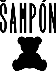 Označto Štítok/nálepka do kúpeľne Šampón - SLIM, medvedík Farba písma: Strieborná