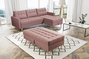 Furniture Sobczak Rohová sedacia súprava Pires s taburetom