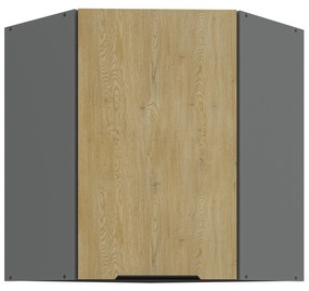 Rohová horná kuchynská skrinka Carminia 60x60 GN-72 1F (45) (dub cremona + antracit). Akcia -20%. Vlastná spoľahlivá doprava až k Vám domov. 1127936