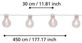 Eglo 900238 - LED Vonkajšia dekoračná reťaz PARTAJ 16xLED/0,064W/24V IP44 biela