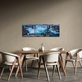 Obraz - Výhľad na vodopády (s hodinami) (90x30 cm)