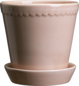 Malý kvetináč Helena s podstavcom s glazúrou 12 cm ružový