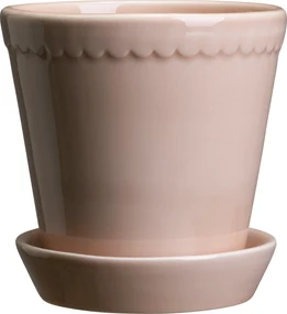 Malý kvetináč Helena s podstavcom s glazúrou 12 cm ružový
