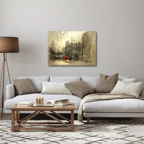 Obraz - Skica mestečka (70x50 cm)