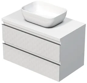 Kúpeľňová skrinka s krycou doskou SAT Cube Way 80x47,5x46 cm biela mat CUBE3D46802ZBKD